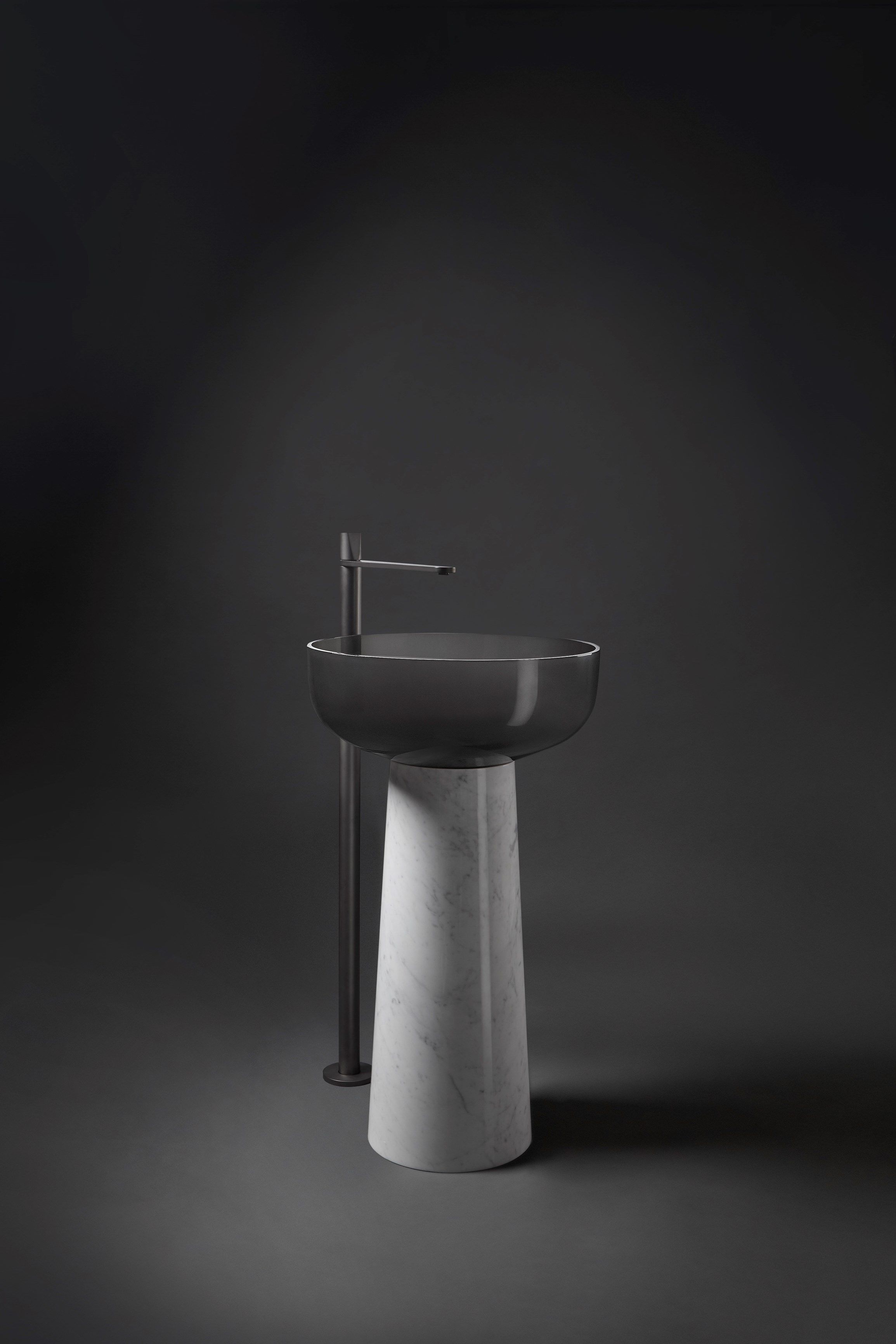 Каррарский мрамор отдельно стоящий круглый умывальник Antoniolupi ALBUME10 + ALBUME21 ARCH-00067725 - Вид №7