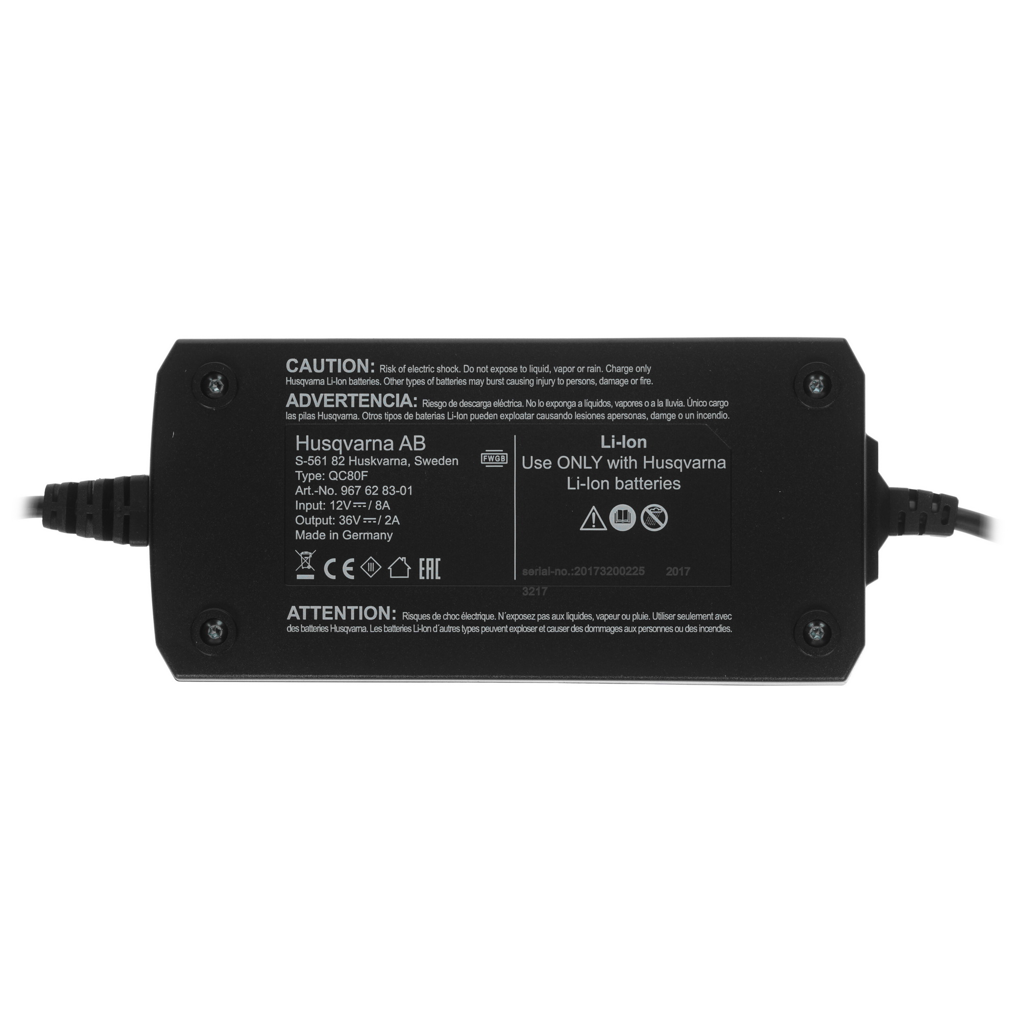 Зарядное устройство Husqvarna QC80F 8123785 STDN-0029542 - Вид №1