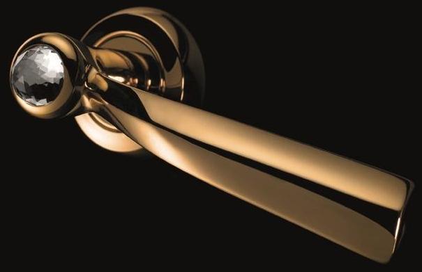 LINEA CALI' Ручка из хромированной латуни с кристаллами swarovski® на розе с замком Elika crystal sun-id-1469701 - Вид №1