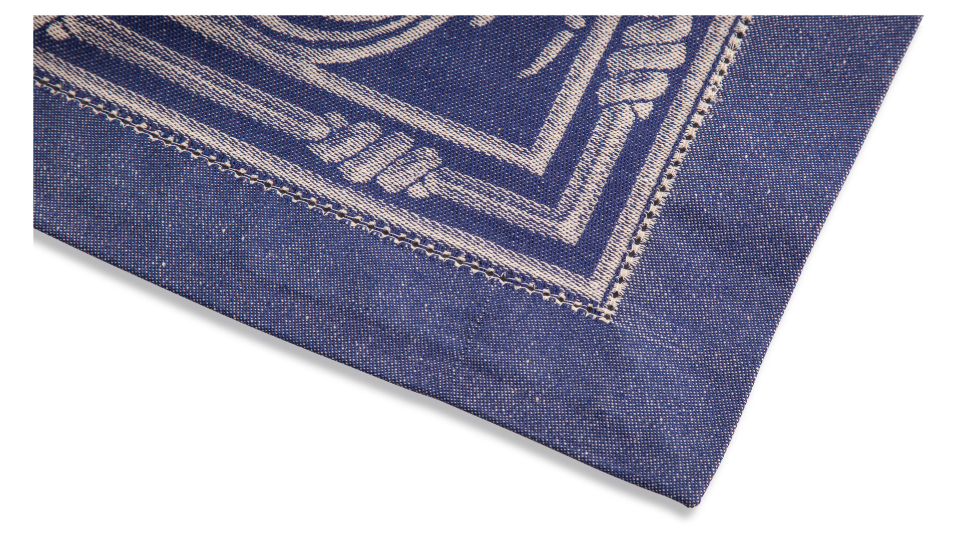 10638717 Яковлевский жаккард Скатерть прямоугольная Яковлевский Жаккард Фейерверк 178х229см синяя, полулен Ткань  - Вид №1