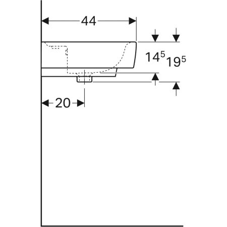 225165000 Накладная раковина Geberit Renova Plan Geberit  - Вид №22