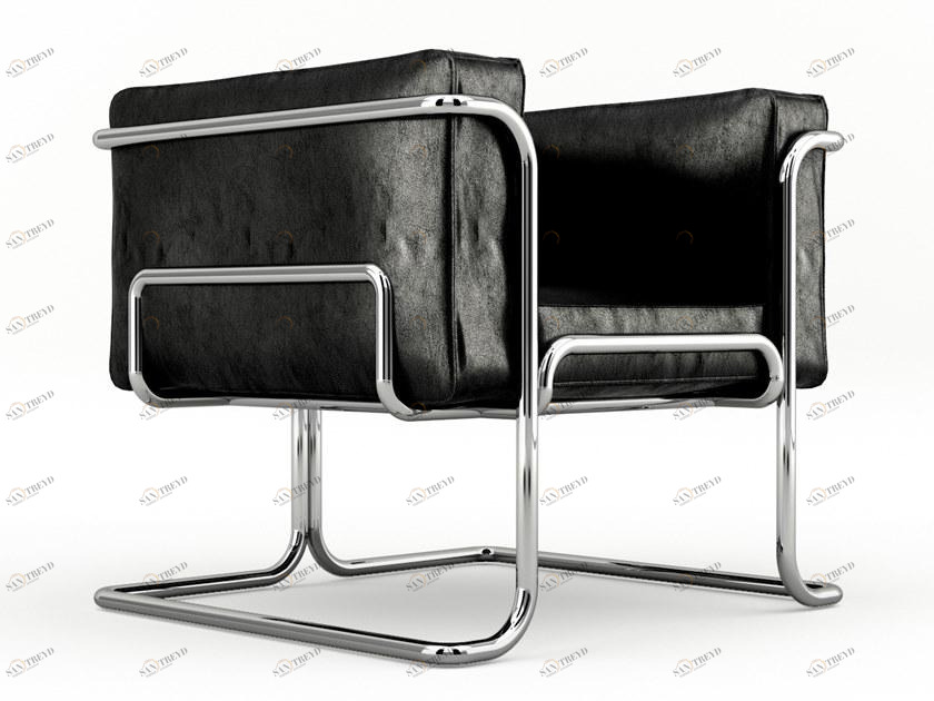 Prieto Studio Кожаное кресло с алюминиевой структурой Lotus Lot001