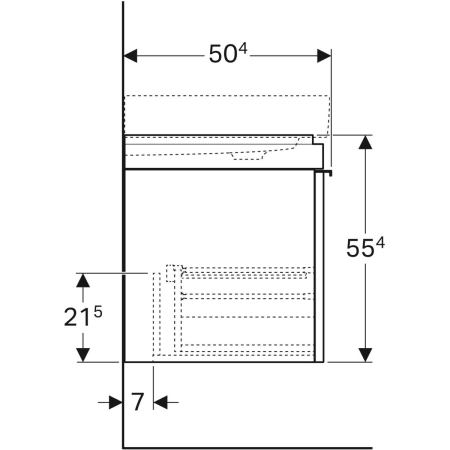 500.556.JI.1 Шкафчик для раковины Geberit Citterio, с одним выдвижным ящиком Geberit  - Вид №23