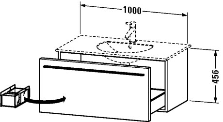 XL606302222 X-Large Тумбочка подвесная Белый глянцевый декор Duravit - Вид №1