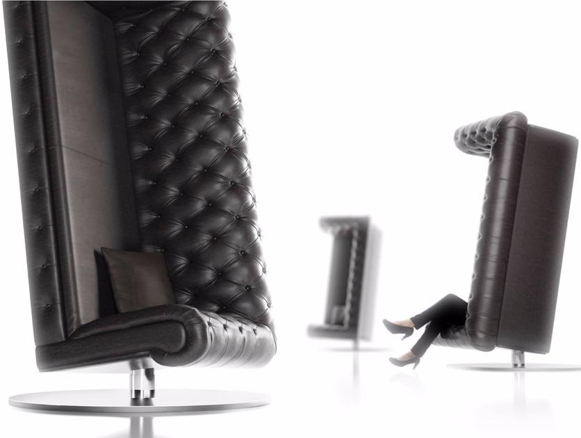 moooi Угловое кожаное кресло в стиле честерфилд с высокой спинкой sun-id-1453508 - Вид №1