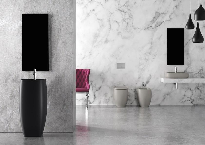 33100101.09 Унитаз напольный 550х335х450 мм Alice Ceramica Nur безободковый выпуск в стену/пол Белый матовый - Вид №8