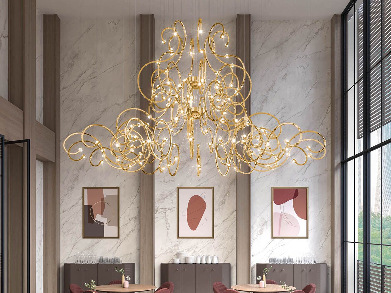 Стеклянный светодиодный подвесной светильник Masiero Raqam ARCH-00117869