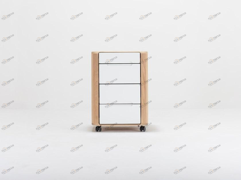 Gazzda Офисный комод из дуба на колесиках Ena 07c