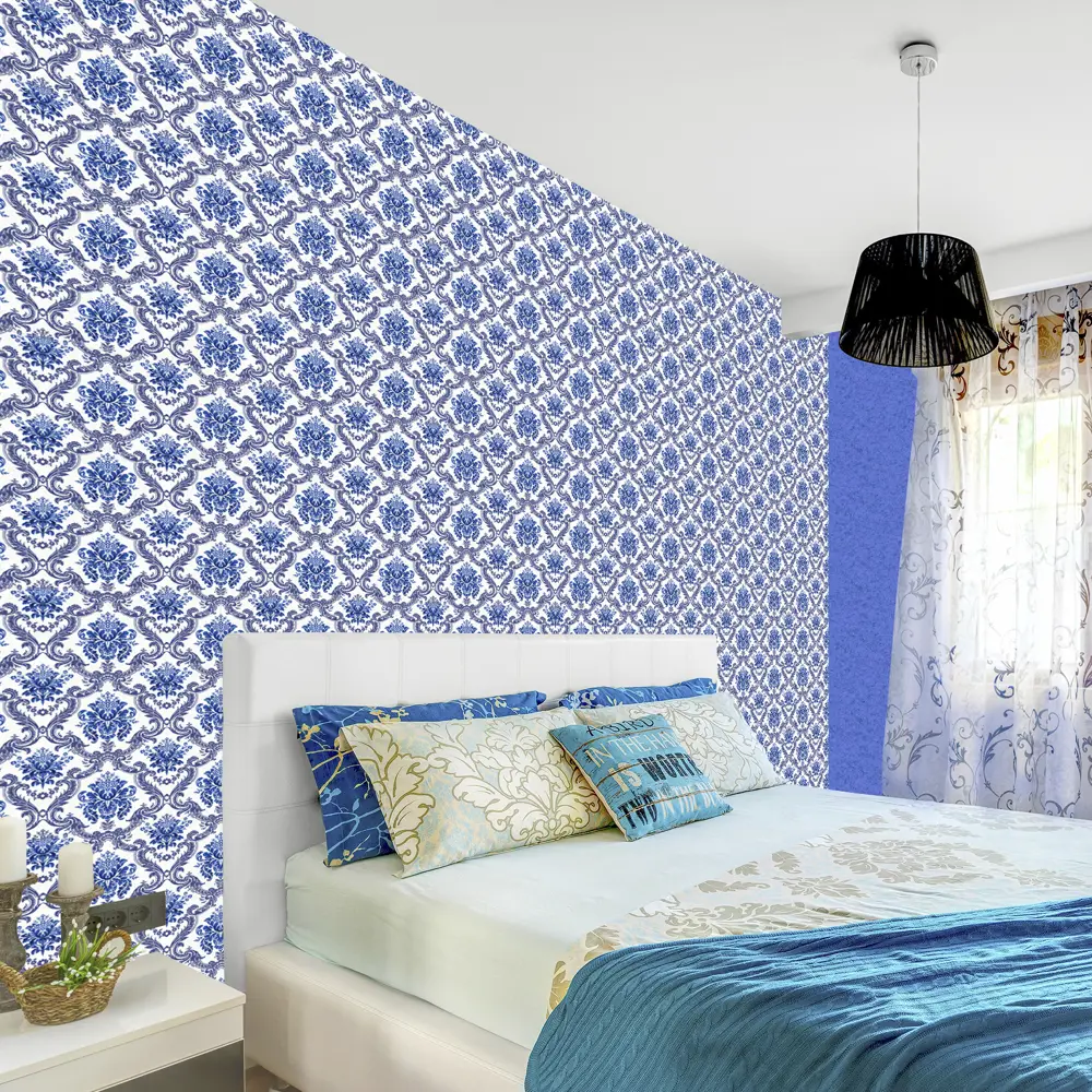 Обои виниловые Классика Дамаск синие 0.53 м 10026-66 17128772 STLM-2004848 Santreyd - Вид №3
