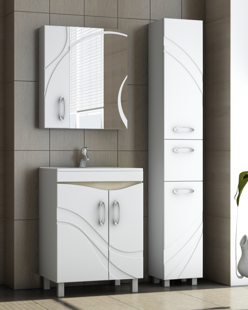 Тумба с раковиной Mirella 600 (Калипсо)600⨉460⨉830 мм белый Santreyd sun-id-665202 - Вид №4