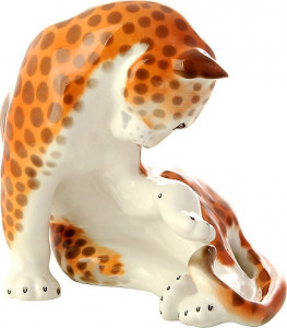 95075 Императорский фарфоровый завод Скульптура "Леопард" Фарфор твердый