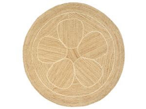 Круглый коврик ручной работы из джута