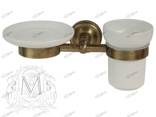 Держатель мыльницы и стакана MIGLIORE Mirella ML.MRL-M066.BR - бронза 