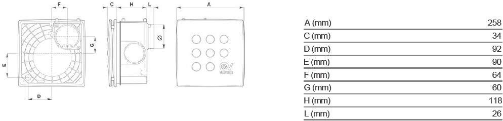 Vortice Встроенный центробежный экстрактор Vort quadro i 12018 - Вид №2
