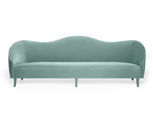 3-местный бархатный линейный диван