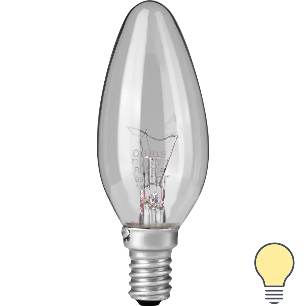 Лампа накаливания Orbis Е14 230 В 60 Вт свеча прозрачная 710 лм Santreyd STLM-2185024