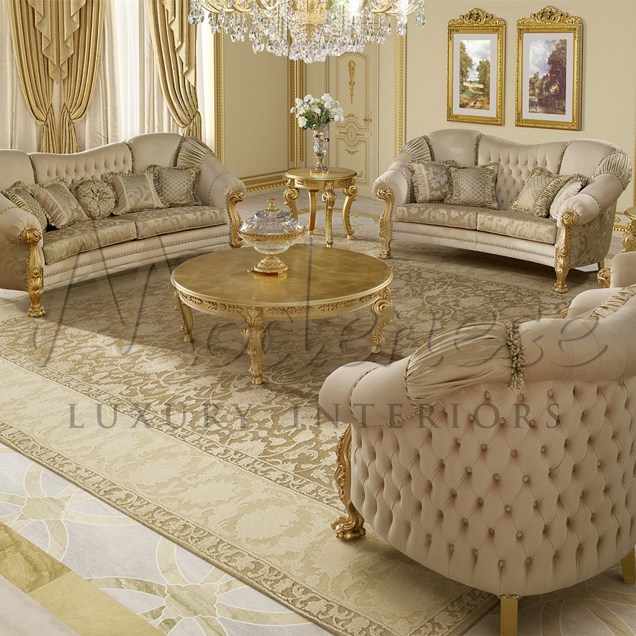 3-местный тканевый диван capitonné Modenese Luxury Interiors Royal ARCH-00097690 - Вид №1