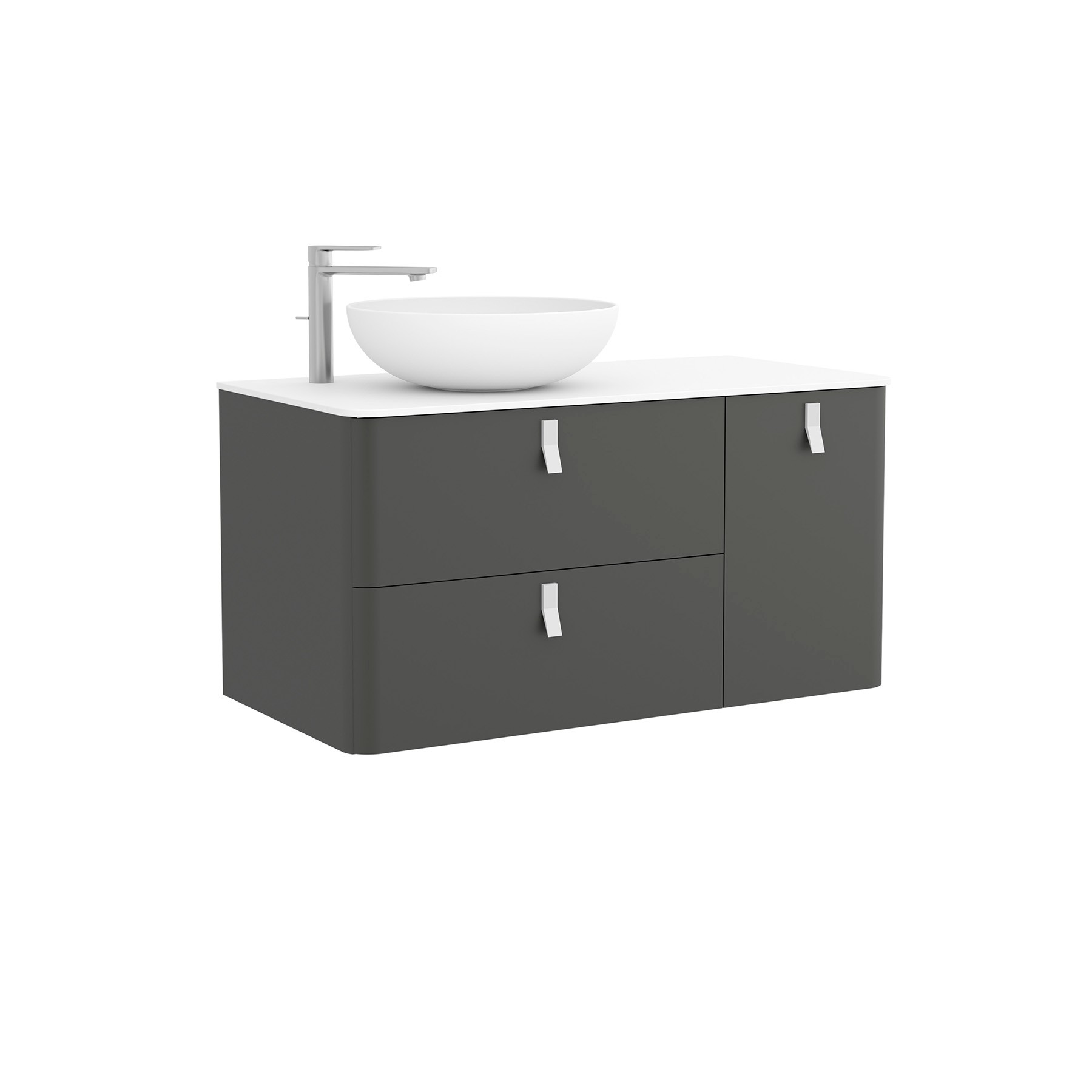 24625 SALGAR Мебель для умывальника UNIIQ 1200 правая MATT ANTHRACITE 1194 x 540 x 450 мм Матовый антрацит  - Вид №2