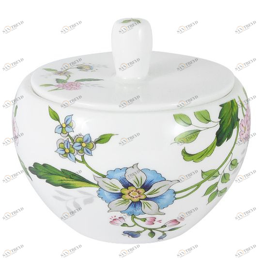 Сахарница фарфоровая белая с голубым в подарочной упаковке Provence ANNA LAFARG EMILY PROVENCE 00-3946592 Белый;голубой