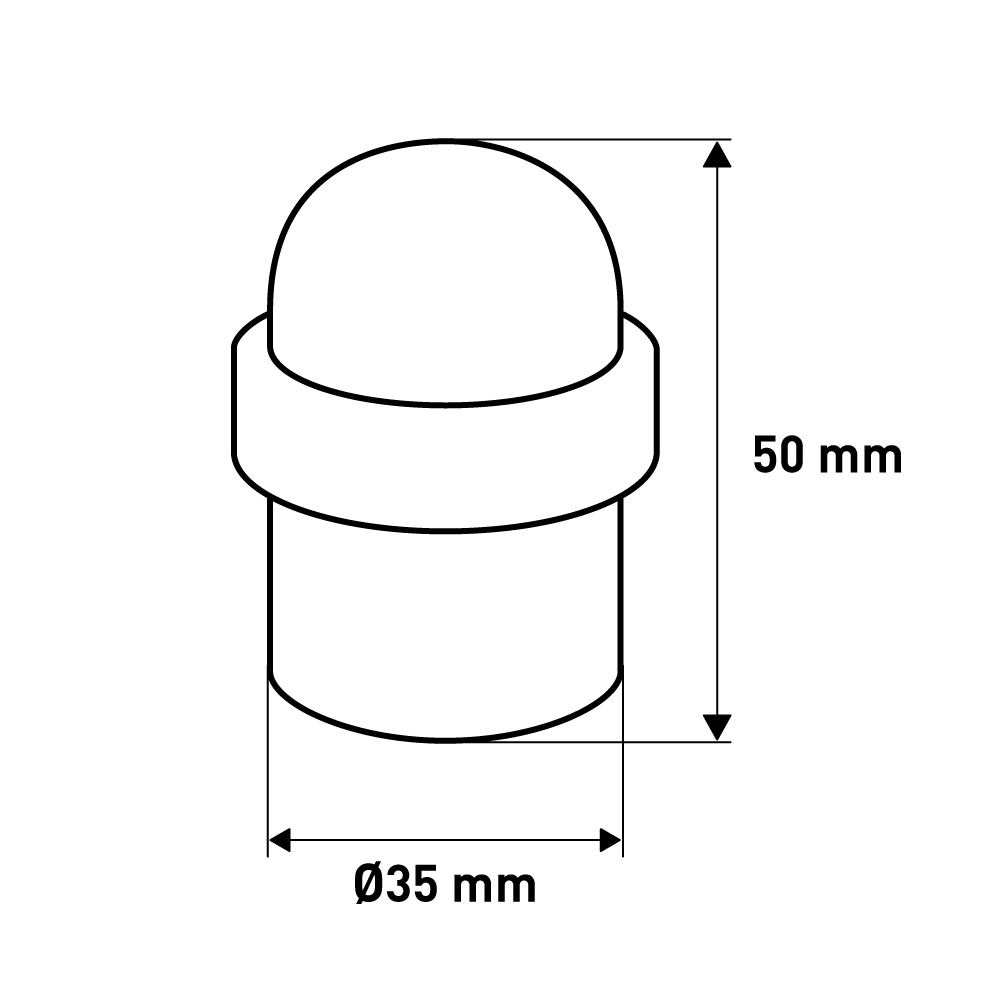 Дверной стопор , 35x35x50 мм, хром LJPS0037 Public Steel Россия  - Вид №3