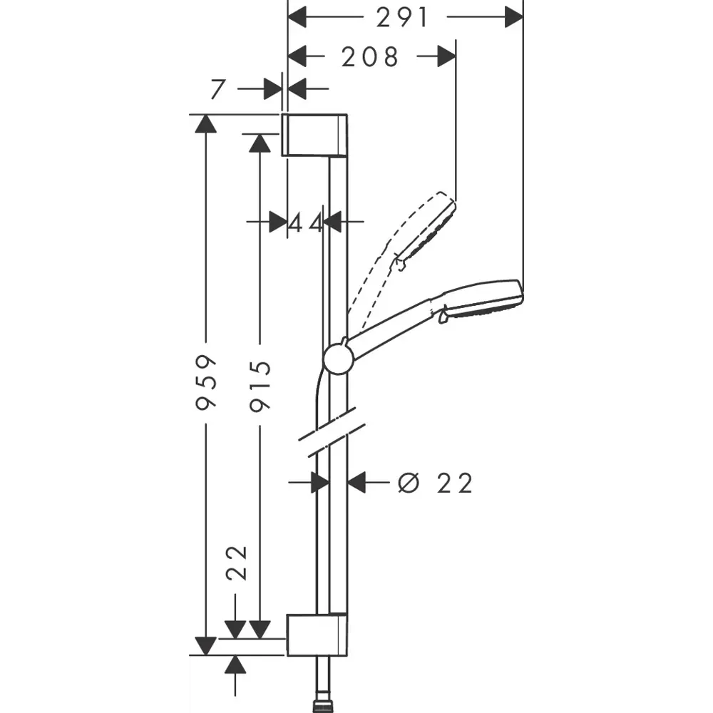 Душевая стойка Hansgrohe Crometta 100 Multi 90 см 3 режима 82600628 STLM-2020002 Без серии - Вид №1