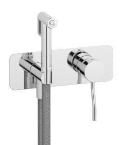 Внешние части гигенического душа со смесителем. WE ARE IB ku706cc Chrome Kusasi