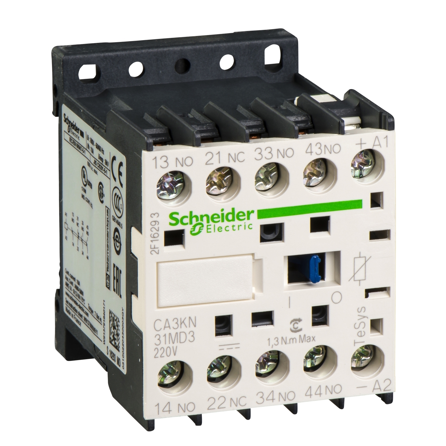 CA3KN40MD3 Промежуточное реле 4НО цепь управления 220В DC Schneider Electric TeSys 