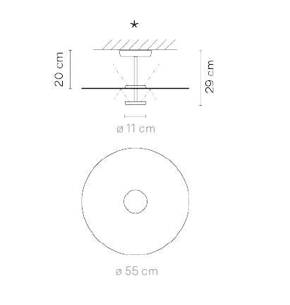Металлический светодиодный потолочный светильник Vibia ARCH-00085986 - Вид №4