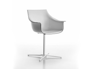 Кожаный спиц поворотный стул