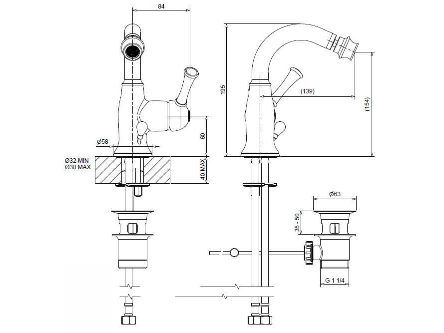Смеситель для биде из хромированной латуни Bugnatese Денвер ARCH-00126283 - Вид №1