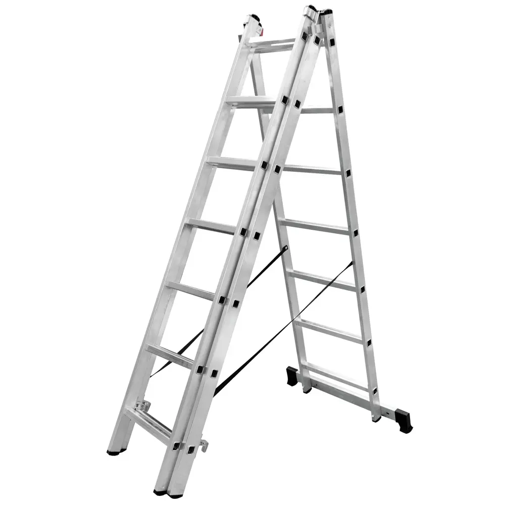Лестница раскладная выдвижная 3-секционная Standers 3.08 м 7 ступеней STLM-2116789
