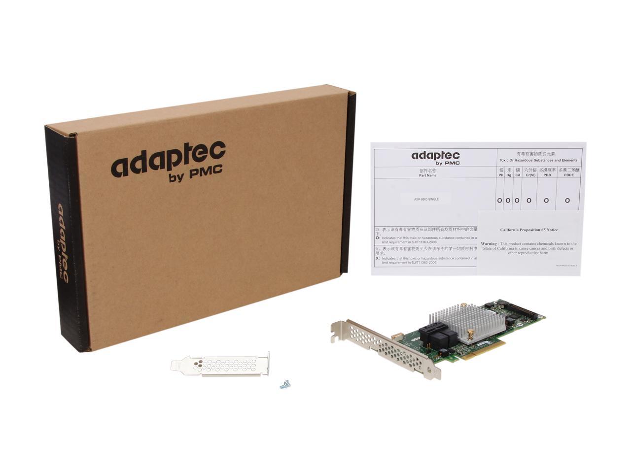 2277500-R asr-8805 sgl (hybrid raid 1, 10 raid 0, 1, 10, 1e, 5, 6, 50 and 60, 8 int. ports(sff8643), 1024 cache, кабели отдельно) Adaptec Santreyd  - Вид №4