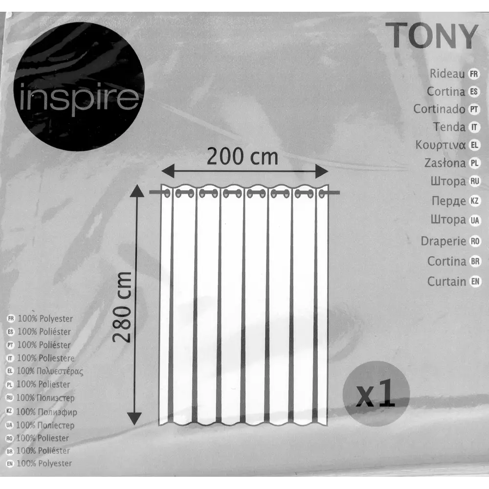 Штора на ленте со скрытыми петлями Tony 200x280 см цвет желтый 82113058 STLM-2064744 INSPIRE  - Вид №7