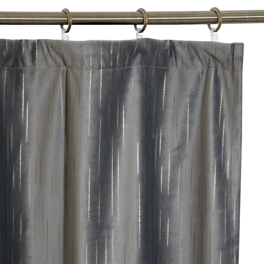 Штора на ленте «Печать Бархат» 200x270 см цвет серый AMORE MIO STLM-2112490 - Вид №4