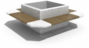 ENCHO ENCHEV - ETE Бетонная скамейка со встроенной сеялкой и спинкой  225