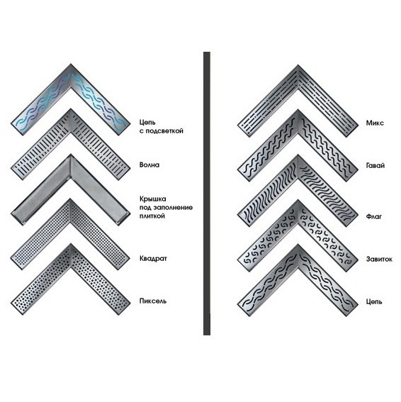 Угловой канал  для душа L=398*398 мм с фланцем, сифон 50 мм, установочная высота 105-160 мм ACO Угловые каналы 38788 - Вид №1