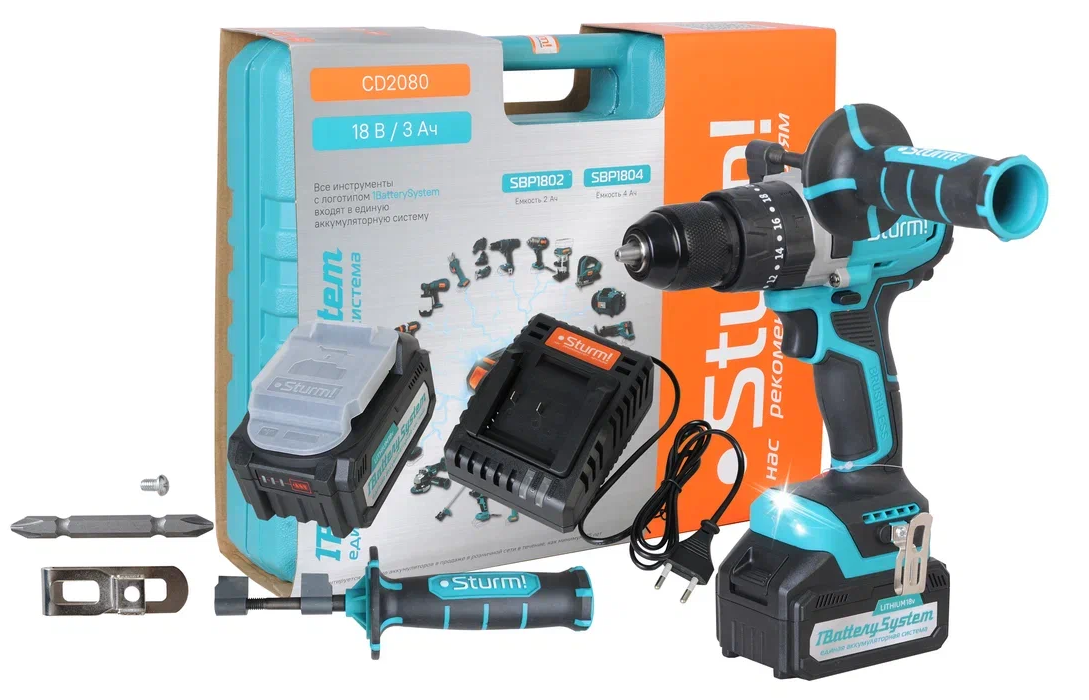 Дрель-шуруповерт Sturm! CD2080 1BatterySystem 1BatterySystem 18V 9127182 STDN-0136400 - Вид №10