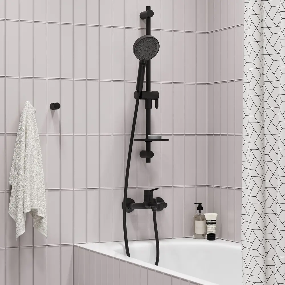 Мыльница для душевой штанги Iddis Agua AGUPM0i17 пластик цвет черный матовый STLM-2018838 - Вид №3