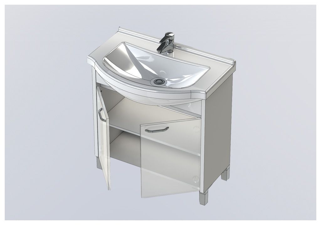 Тумба с раковиной Aquanet Донна 80 белый дуб 0016904200168864 - Вид №4