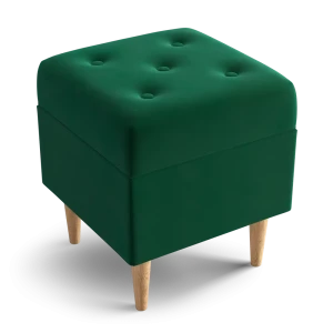 Пуф на ножках велюр Salotti Томми Velutto 33 зеленый 36x40 см