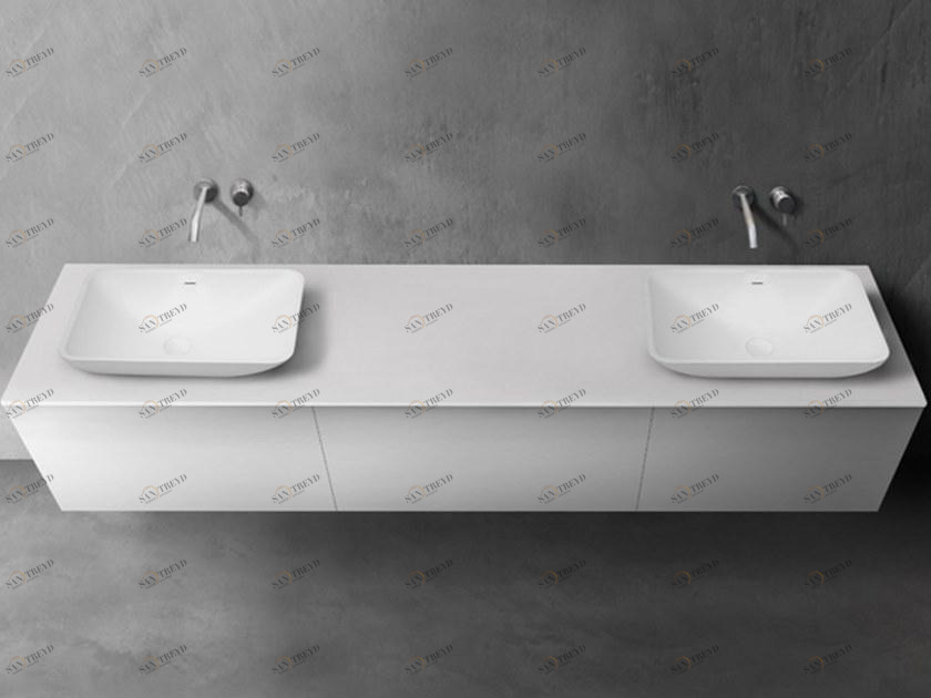 Blu Bathworks® Двойная столешница для умывальника синего цвета ∙ Stone ™ 2700 Sac2700 