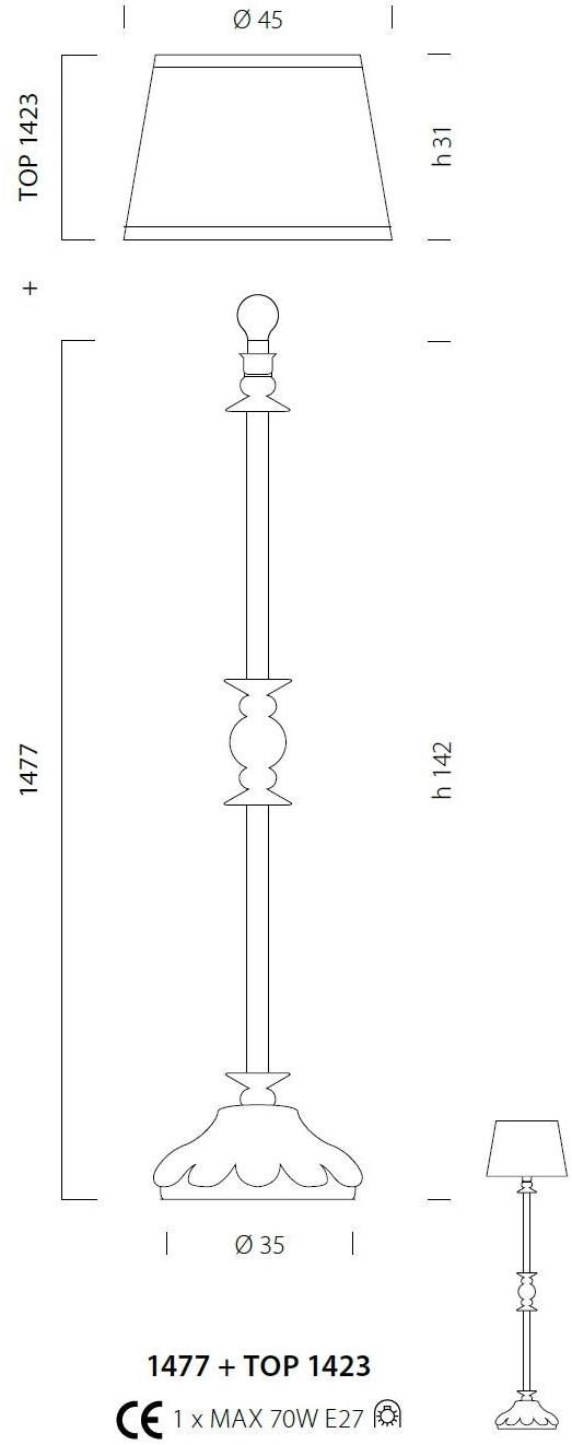 Sylcom Торшер из стекла Dea 1477 - Вид №1
