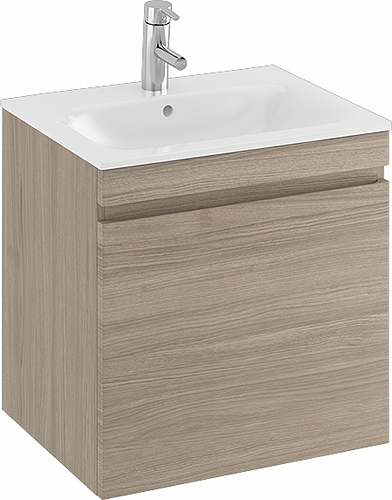 42391 IFO Renova Плоская тумба для умывальника с ящиком и внутренним ящиком, W = 988 мм, W1 = 1000 мм, вяз, пленка  - Вид №8