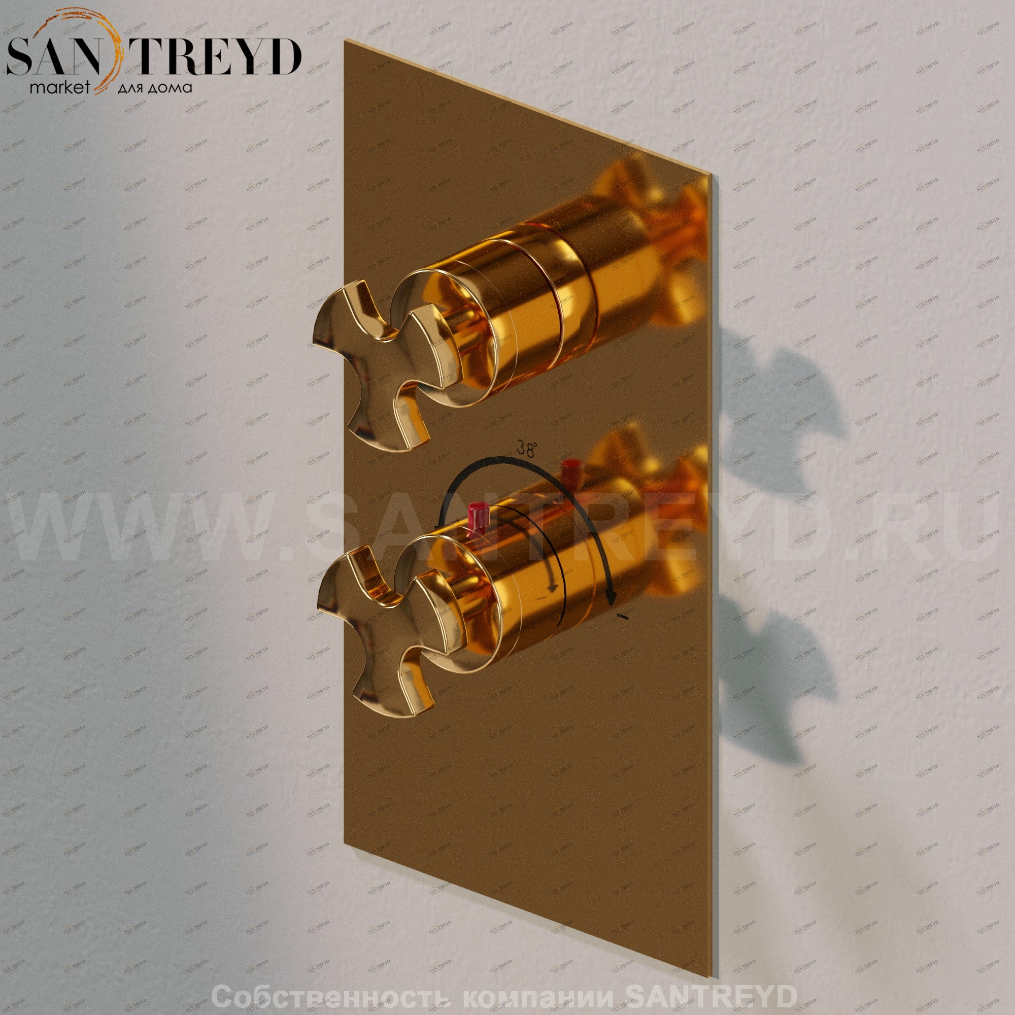 Flaminia EVERGREEN Термостат золотой EGBT1 Ceramica Flaminia