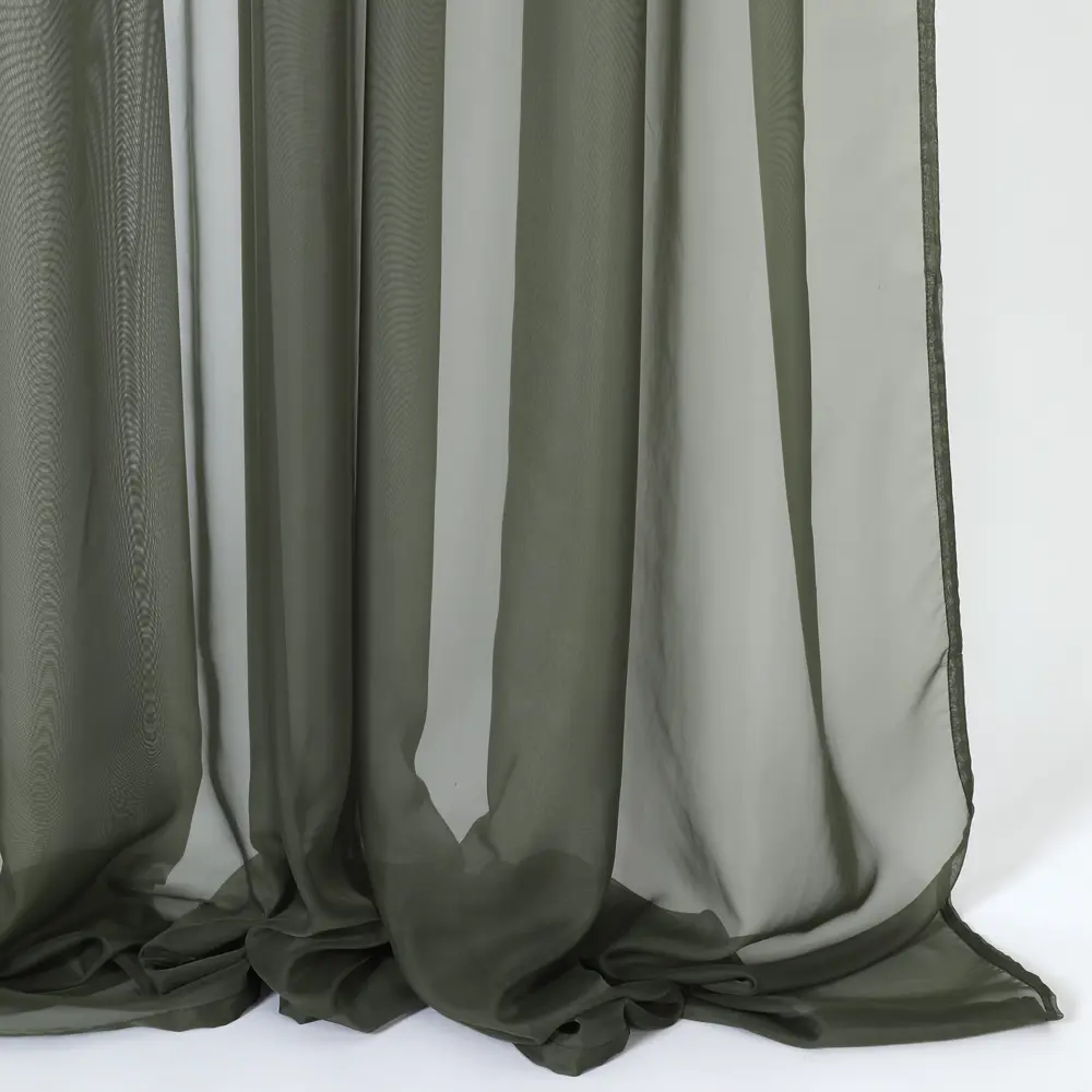 INSPIRE Polyone Forest - Тёмно-зелёный тюль на ленте 300×280 см 89297638 STLM-1496909 - Вид №3