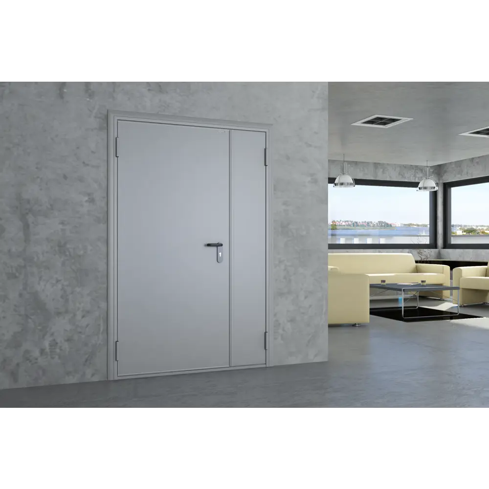 Дверь противопожарная EI60 135x205 см левая цвет светло-серый RAL7035 DOORHAN STLM-2179675 - Вид №2
