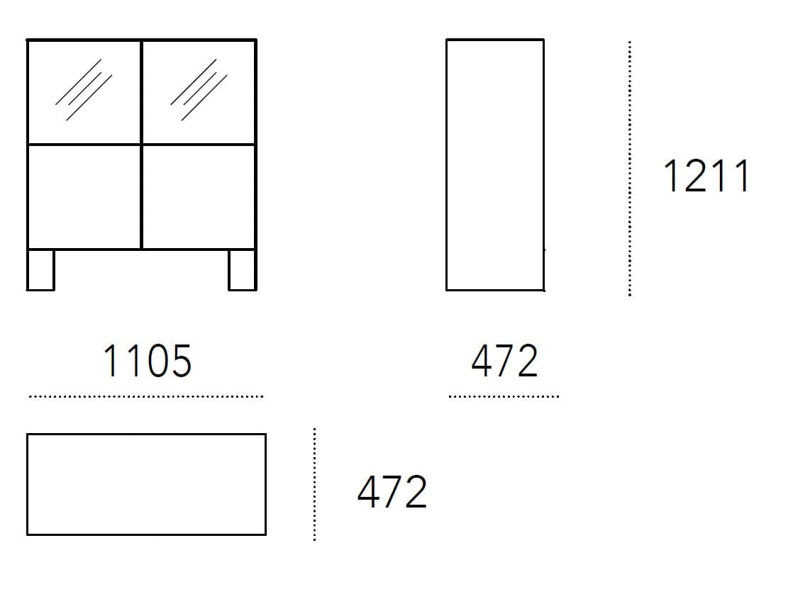 Металлический шкаф с распашными дверями Ronda Design NEMESI GLASS ARCH-00062212 - Вид №2