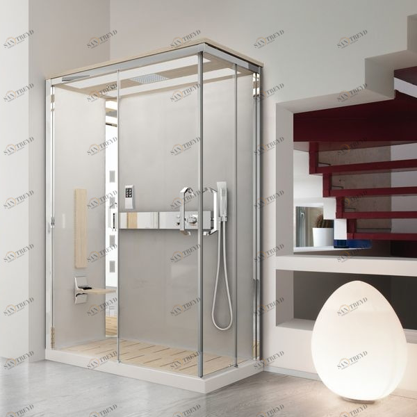 Душевая кабина термостатическая NEXIS 1 A120x80 HAMMAM Novellini NEXIS цвета светлый дуб, с высоким душевым поддоном NEXA129ST51KQNEXA129DT51KQ