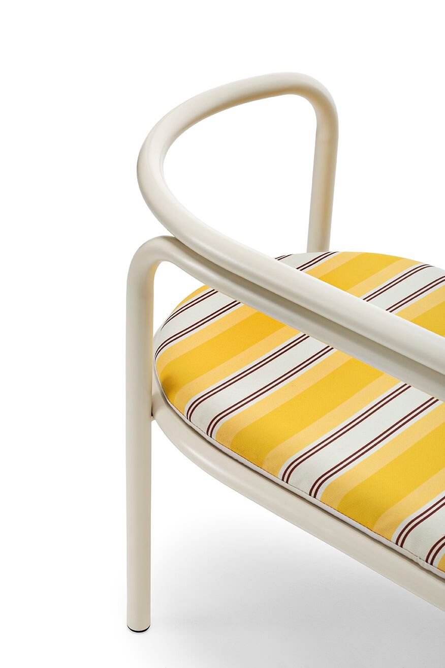 Стальная садовая скамейка с порошковым покрытием со спинкой Exteta Jacquemus + Exteta Special Re-Edition ARCH-00151982 - Вид №5