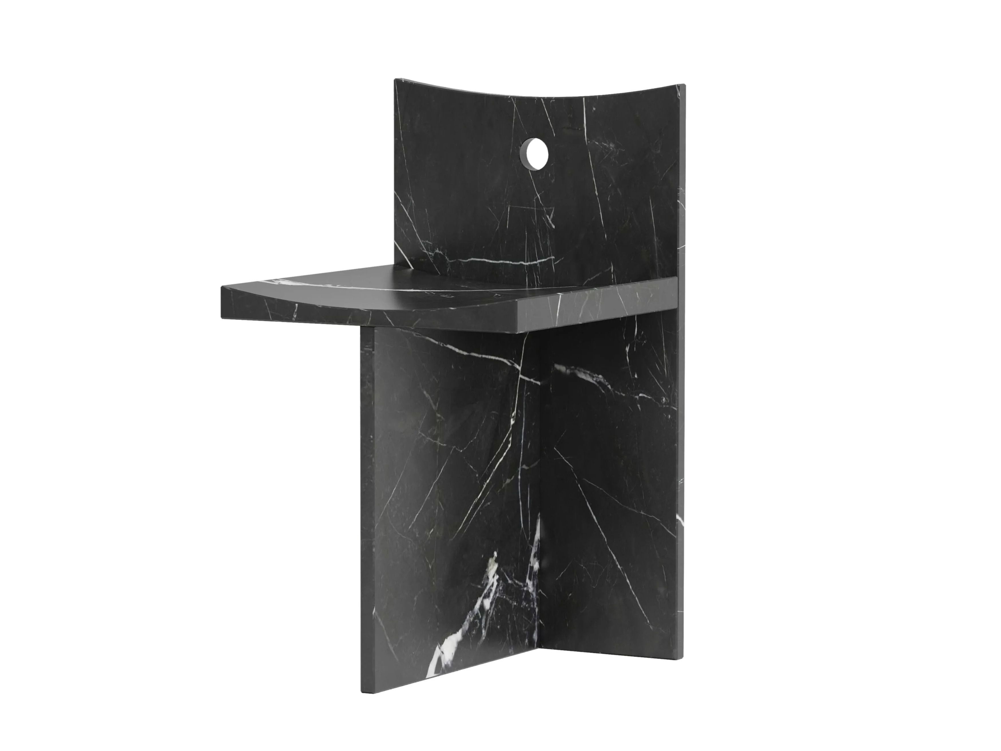 Стул с низкой спинкой из черного мрамора Marquina Pistore Marmi Pistore Marmi X McGannon Saad ARCH-00036467